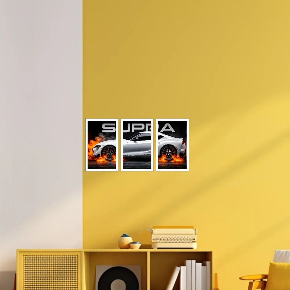 Djane Studio Car Wall Poster | Car Wall Sticker for Living Room, Bedroom, Office & Gaming Room | Modern Home Décor | Pack of 3 | Size 8x5 Inch
